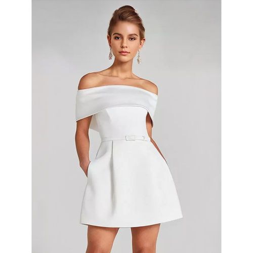 A-line Mini Dress Belted Off-Shoulder Elegant Birthday Party Dress For Women 2025 - milanoo.com - Modalova