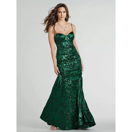 Mermaid Sequin Dress Green Sweetheart Formal Strap Long Dress For Women 2025 - milanoo.com - Modalova