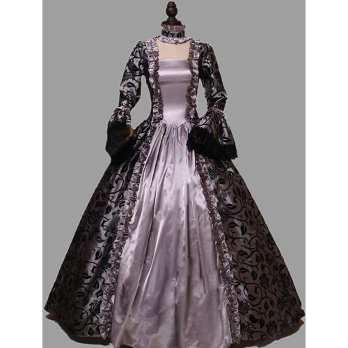 Rococo Victorian Retro Dress Lace With Choker Long Length Princess Women's Plus Size Masquerade Party & Evening Carnival of Venice Adults' Dress - milanoo.com - Modalova