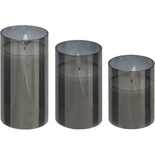 Ensemble 3 bougies LED en verre SENA noir - 3S. x Home - Modalova