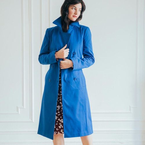 Trench long en coton Farah bleu - 3S. x Réédition - Modalova