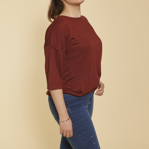 Tee-shirt maille ajourée manches 3/4 - 3 SUISSES - Modalova