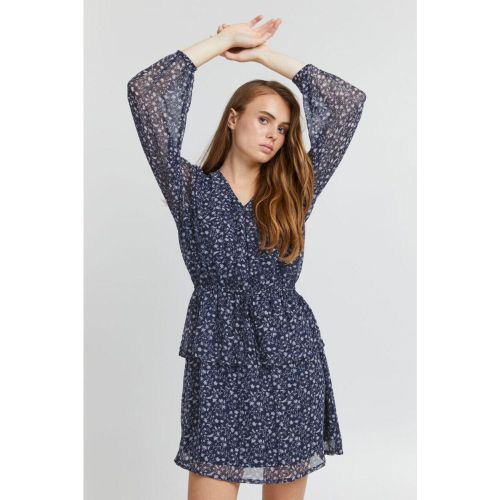 Robe courte manches longues bleue - Ichi - Modalova