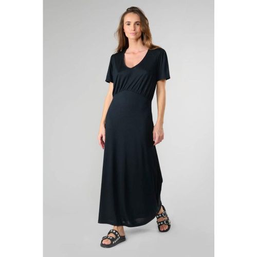 Robe droite ORIENT noir en tencel - Le Temps des Cerises - Modalova