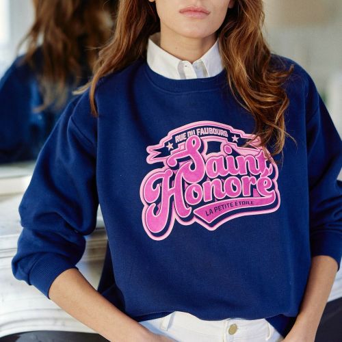Sweat-Shirt TONORE marine en coton - La Petite Etoile - Modalova