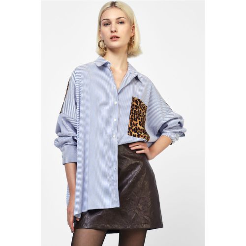 Camicia a righe con dettagli leopardati - Dixie - Modalova