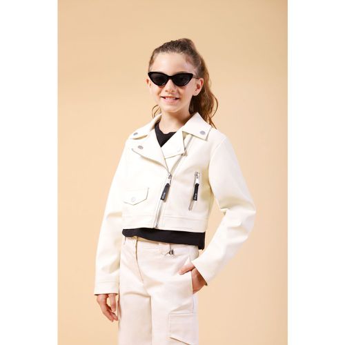 Giacca bambina in similpelle monocolour con zip - Dixie - Modalova