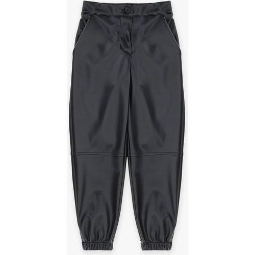 Joggers bambina in similpelle con cuciture dettaglio - Dixie - Modalova