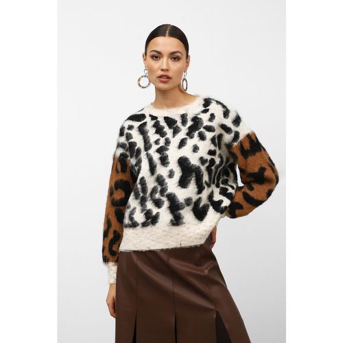 Pullover bicolor con motivo animalier - Dixie - Modalova