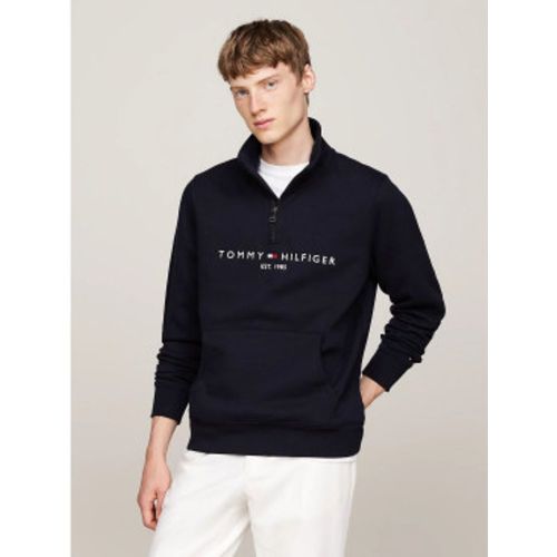 MW0MW20954 Sweatshirt avec col perkins et logo (L), Casuel, Le coton biologique, Durable, Marine - Tommy Hilfiger - Modalova