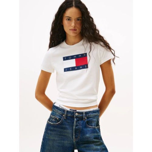 DW0DW22562 T-shirt avec patch logo (L), Casuel, Coton, Manche courte - Tommy Jeans - Modalova