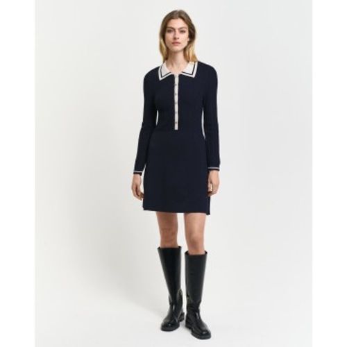 Robe en maille côtelée contrastée (L), Casuel, Viscose, Manche longue - Gant - Modalova