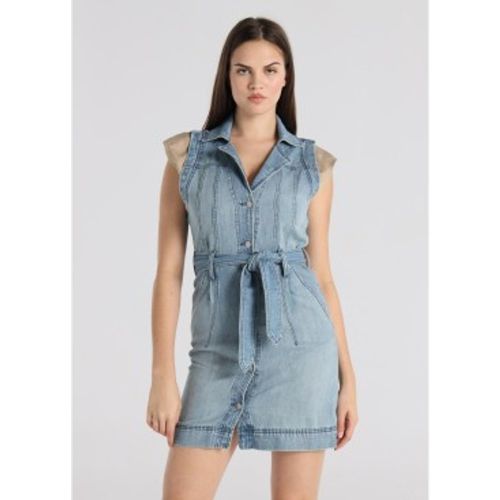 Robe courte en denim, boutonnée avec une ceinture (XS), Casuel, Coton, Manche courte - Lois Jeans - Modalova