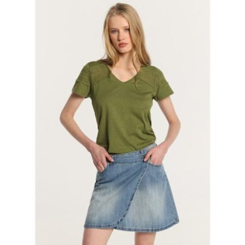 Jupe croisée en denim avec fermeture à boutons (26), Casuel, Coton - Lois Jeans - Modalova