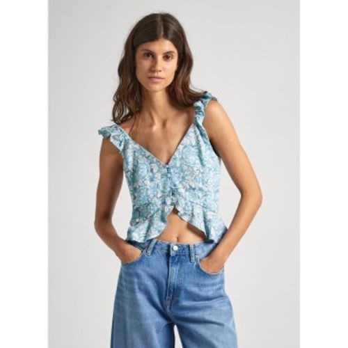 PL304799 Top en lin Emilia (S), Bleu, Casuel, Sans manches / bretelles - Pepe Jeans - Modalova