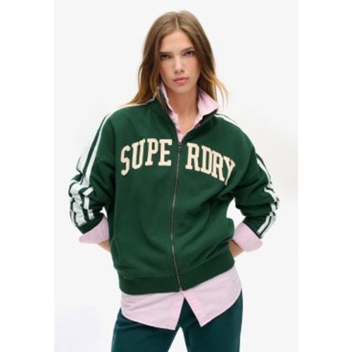 W2012163A Sweatshirt Athletic Applq Loose Zip Track (S), Casuel, Vert, Coton - Superdry - Modalova