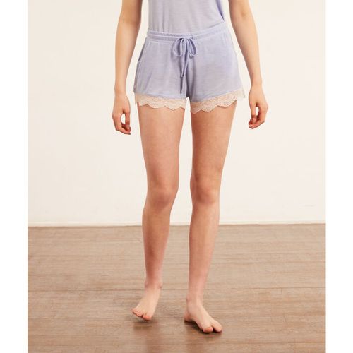 Pantalón corto con motivos de encaje - WARM DAY - M - Azul - Mujer - Etam - Modalova