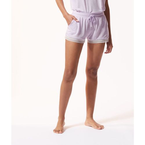 Pantalón corto con motivos de encaje - MADAY - XS - Violeta - Mujer - Etam - Modalova
