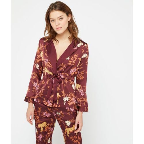 Camisa pijama estampado leopardo - JAMEELA - S - Bordeaux - Mujer - Etam - Modalova