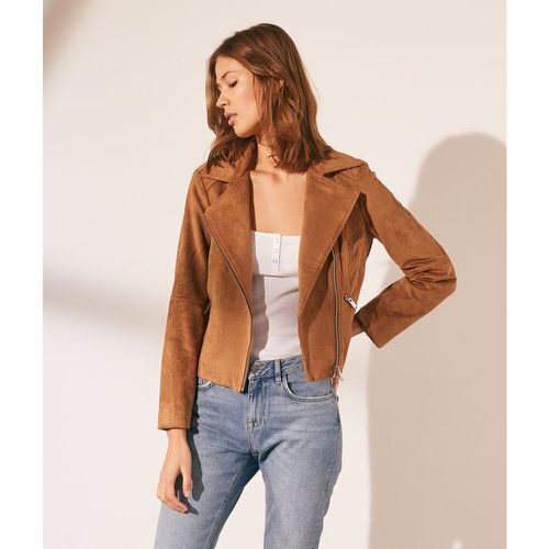 Cazadora biker efecto ante - OEPY - 34 - Marrón - Mujer - Etam - Modalova