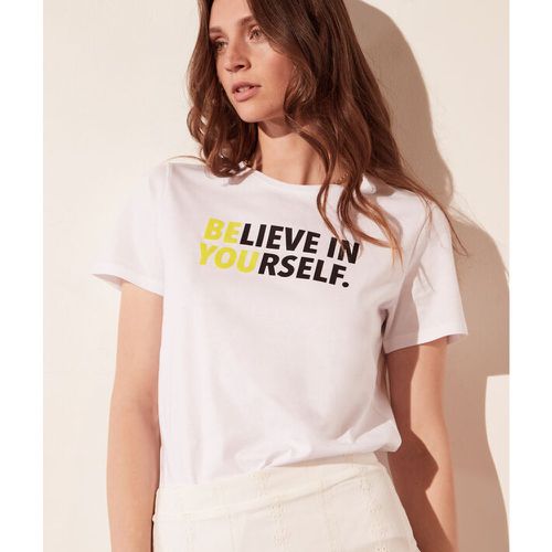 Camiseta 'believe in yourself' - YOURSELF - S - Amarillo - Mujer - Etam - Modalova