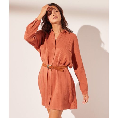 Robe chemise en gaze de coton - MARTINE - L - Naranja - Mujer - Etam - Modalova