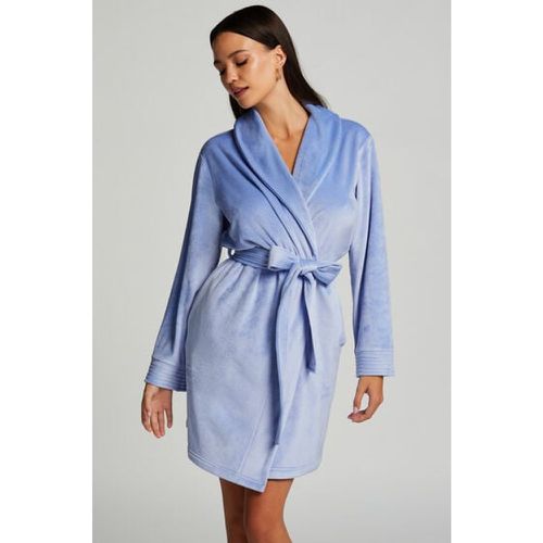 Hunkemöller Velours Bathrobe Blue - Hunkemöller - Modalova