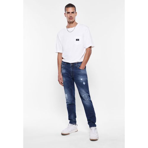 Jeans taglio slim a vita media con rotture - Imperial - Modalova