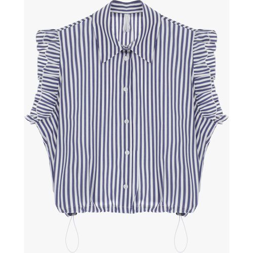 Camicia cropped fantasia rigata con volant e fermacorda - Imperial - Modalova