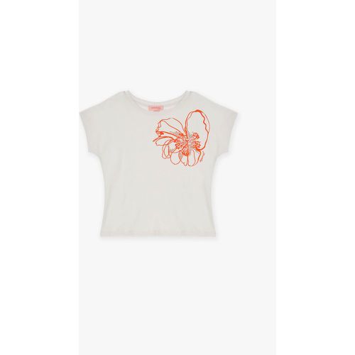 T-shirt bambina in puro cotone monocolour con stampa - Imperial - Modalova