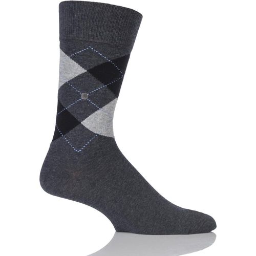 Pair Charcoal King Argyle Cotton Socks Men's 6.5-11 Mens - Burlington - Modalova
