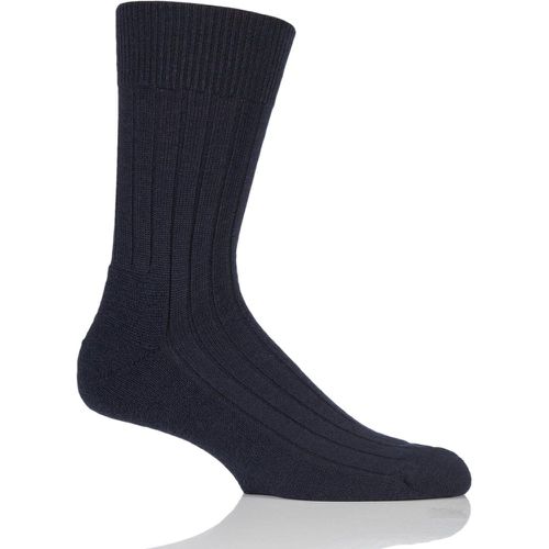 Pair Dark Navy Teppich Im Schuh 'Carpet In Shoe' Virgin Wool Ribbed Socks Men's 10-11 Mens - Falke - Modalova