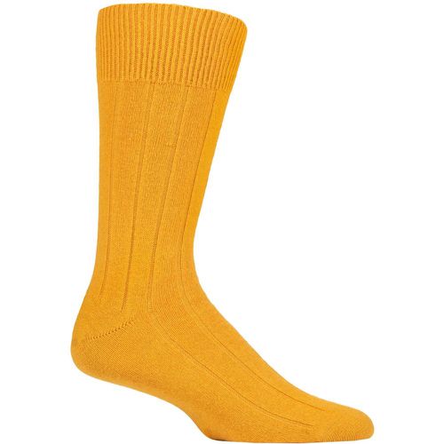 Mens 1 Pair Lhasa Rib Cashmere Blend Casual Socks Mustard 5.5-8 Mens - Falke - Modalova