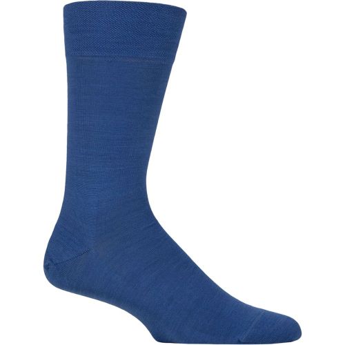 Mens 1 Pair Sensitive Berlin Virgin Wool Left and Right Socks With Comfort Cuff Sapphire 11.5-14 Mens - Falke - Modalova