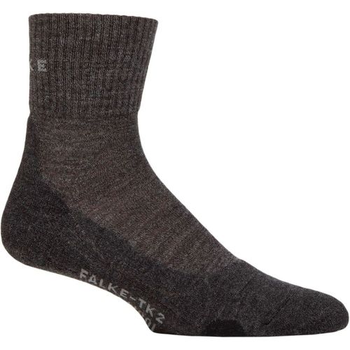Mens 1 Pair TK2 Wool Short Trekking Socks Charcoal 44-45 - Falke - Modalova