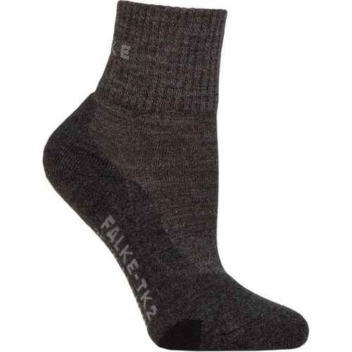 Women's 1 Pair TK2 Wool Short Trekking Socks Charcoal 41-42 - Falke - Modalova