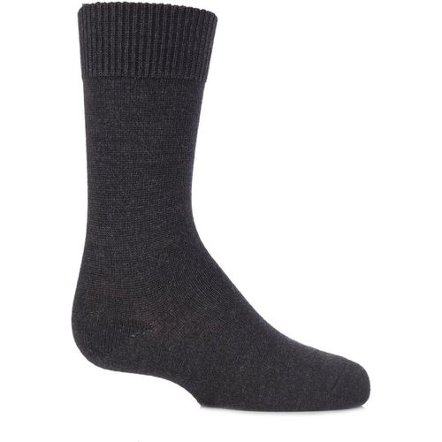 Pair Anthracite Melange Comfort Wool Plain Socks Kids Unisex 3-5 Teens (12-13 Years) - Falke - Modalova