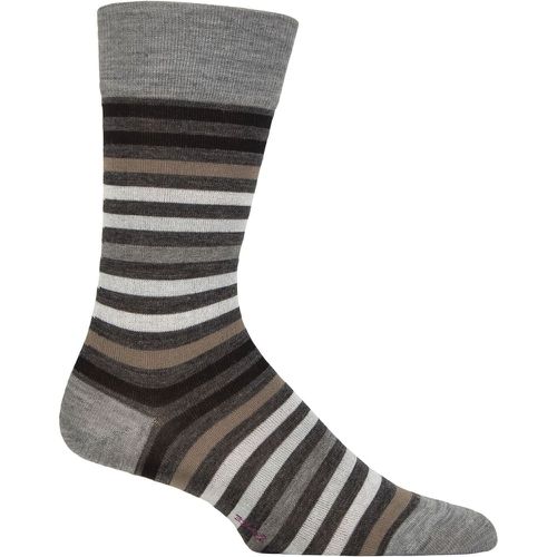Mens 1 Pair Falke Tinted Stripe Wool Socks Asphalt Melange 5.5-8 Mens - SockShop - Modalova