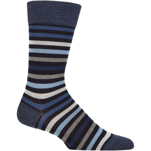 Mens 1 Pair Falke Tinted Stripe Wool Socks Navy 5.5-8 Mens - SockShop - Modalova