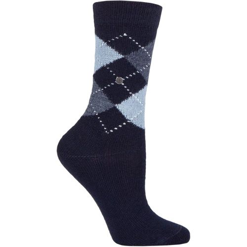 Pair Navy / Pale Whitby Extra Soft Argyle Socks Ladies 3.5-7 Ladies - Burlington - Modalova