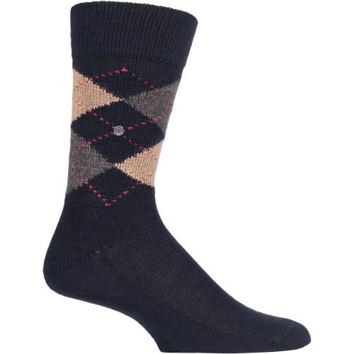 Mens 1 Pair Preston Extra Soft Feeling Argyle Socks / Brown 40-46 - Burlington - Modalova