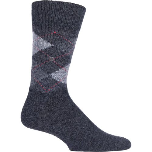 Pair Charcoal / Preston Extra Soft Feeling Argyle Socks Men's 6.5-11 Mens - Burlington - Modalova