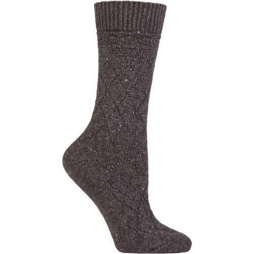 Women's 1 Pair Argyle Wool Cotton Boot Socks Charcoal 3.5-7 Ladies - Burlington - Modalova