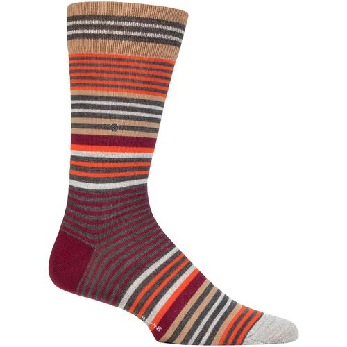Mens 1 Pair Stripe Wool Socks Grey / 6.5-11 Mens - Burlington - Modalova