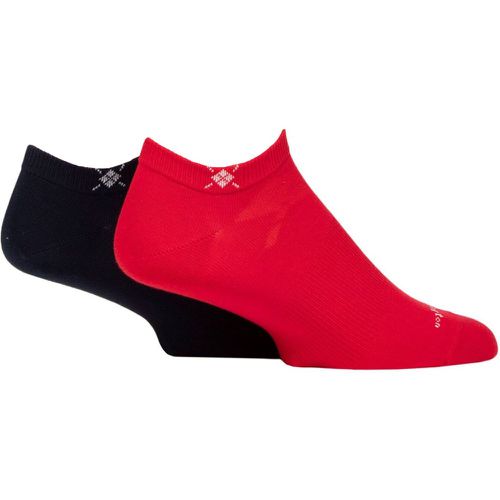 Mens 2 Pair Everyday Cotton Trainer Socks Red / Navy 6.5-11 Mens - Burlington - Modalova
