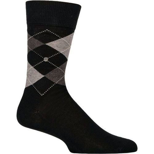 Mens 1 Pair Manchester Argyle Cotton Socks / Greys 11-14 Mens - Burlington - Modalova