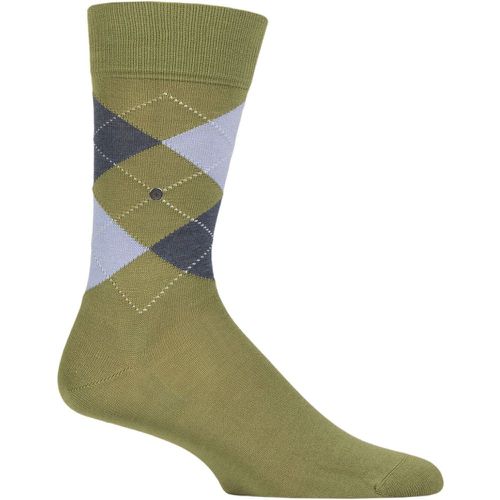 Mens 1 Pair Burlington Manchester Argyle Cotton Socks Salvia 11-14 Mens - SockShop - Modalova