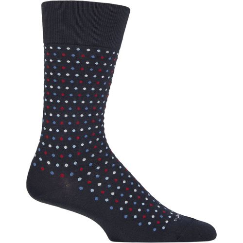 Mens 1 Pair Dot Cotton Socks Navy 6.5-11 Mens - Burlington - Modalova