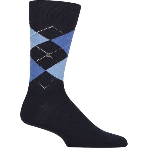 Mens 1 Pair Burlington Edinburgh Virgin Wool Argyle Socks Marine 6.5-11 Mens - SockShop - Modalova