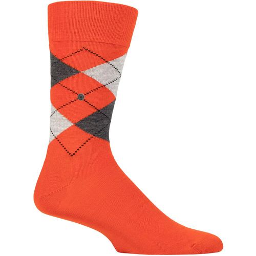 Mens 1 Pair Edinburgh Virgin Wool Argyle Socks / Grey 6.5-11 Mens - Burlington - Modalova
